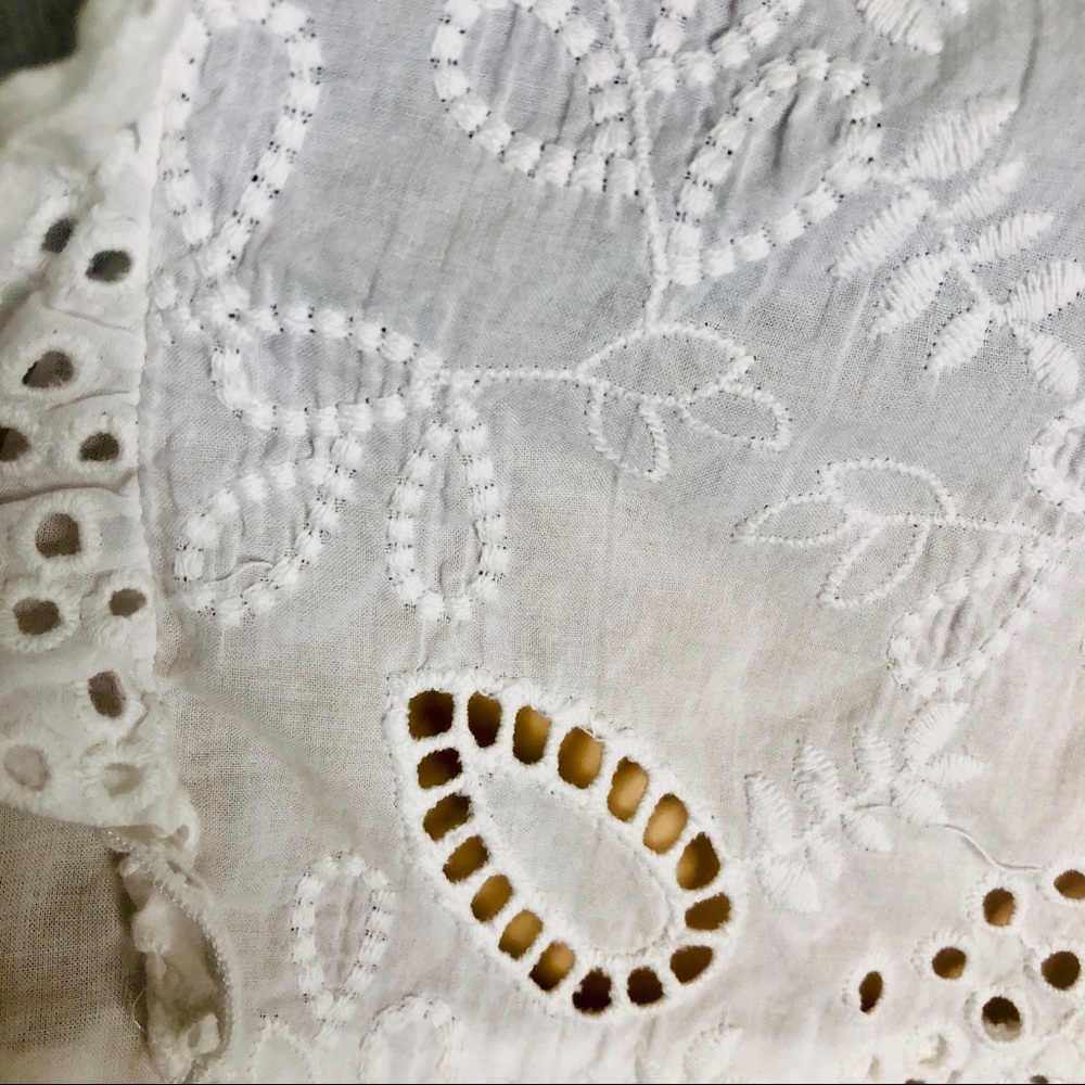 SOLD Zara White Eyelet Victorian Blouse - Picture 9 of 10